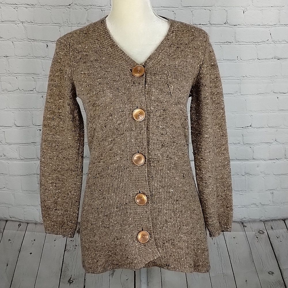 Talbots Italy Tweed Lux Lightweight Merino Wool Long Tunic Sweater